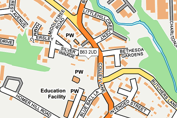 B63 2UD map - OS OpenMap – Local (Ordnance Survey)