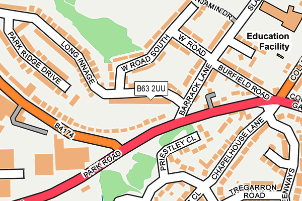 B63 2UU map - OS OpenMap – Local (Ordnance Survey)