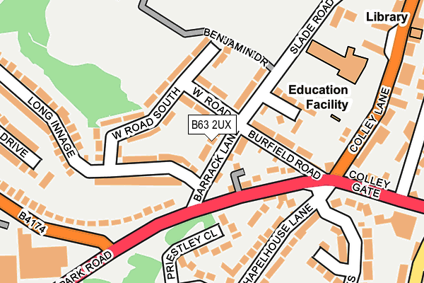 B63 2UX map - OS OpenMap – Local (Ordnance Survey)