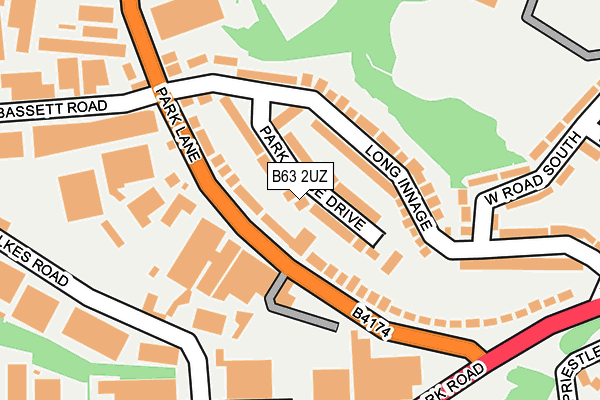 B63 2UZ map - OS OpenMap – Local (Ordnance Survey)