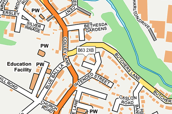 B63 2XB map - OS OpenMap – Local (Ordnance Survey)