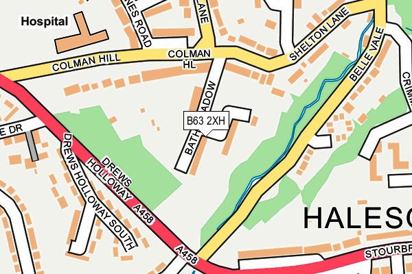 B63 2XH map - OS OpenMap – Local (Ordnance Survey)