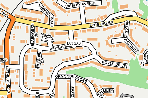 B63 2XS map - OS OpenMap – Local (Ordnance Survey)