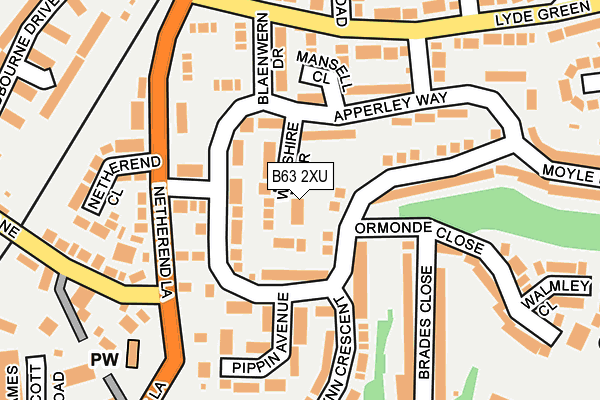 B63 2XU map - OS OpenMap – Local (Ordnance Survey)