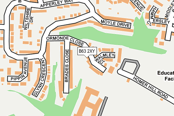 B63 2XY map - OS OpenMap – Local (Ordnance Survey)