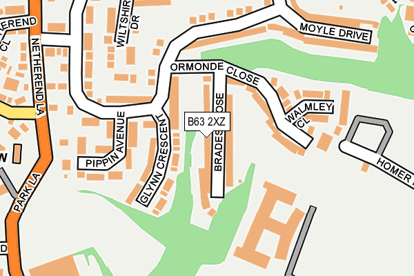 B63 2XZ map - OS OpenMap – Local (Ordnance Survey)