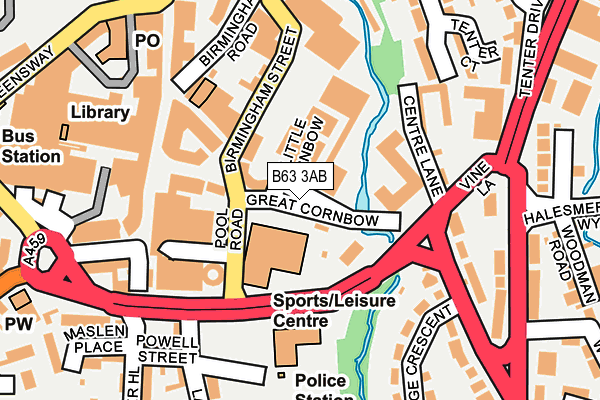 B63 3AB map - OS OpenMap – Local (Ordnance Survey)