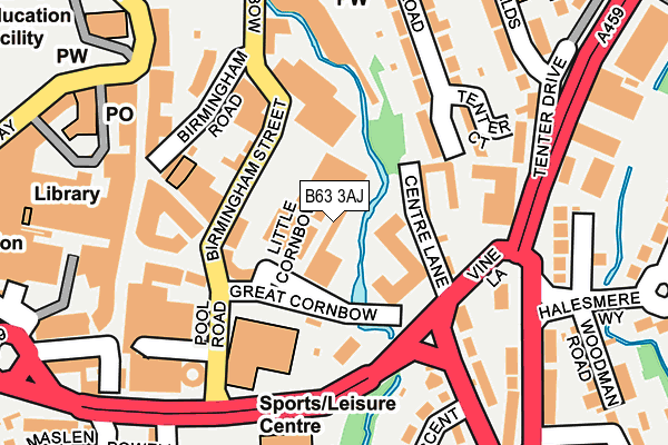 B63 3AJ map - OS OpenMap – Local (Ordnance Survey)