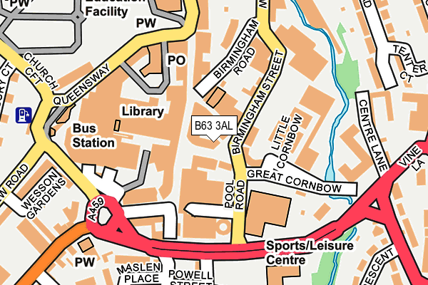 B63 3AL map - OS OpenMap – Local (Ordnance Survey)