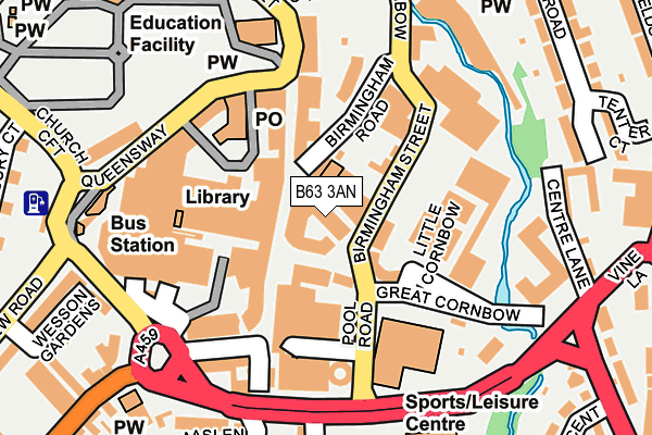 B63 3AN map - OS OpenMap – Local (Ordnance Survey)