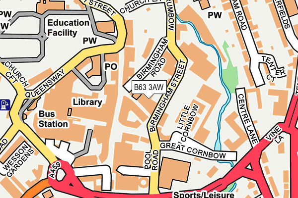 B63 3AW map - OS OpenMap – Local (Ordnance Survey)