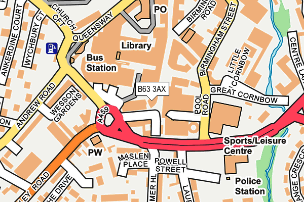 B63 3AX map - OS OpenMap – Local (Ordnance Survey)