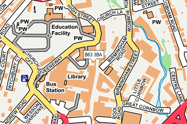 B63 3BA map - OS OpenMap – Local (Ordnance Survey)
