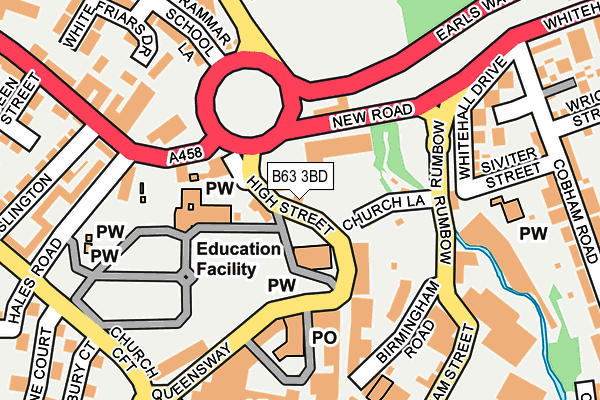 B63 3BD map - OS OpenMap – Local (Ordnance Survey)