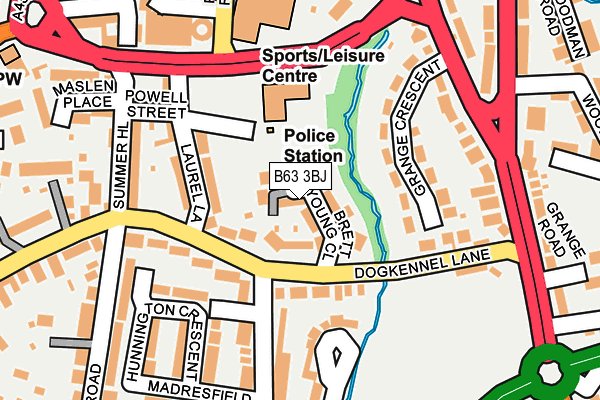 B63 3BJ map - OS OpenMap – Local (Ordnance Survey)