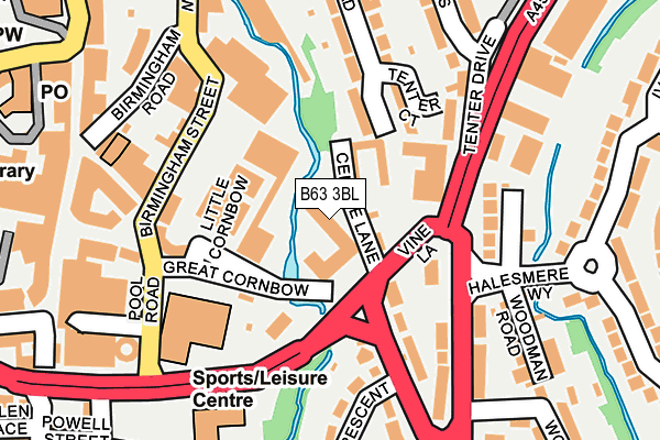 B63 3BL map - OS OpenMap – Local (Ordnance Survey)
