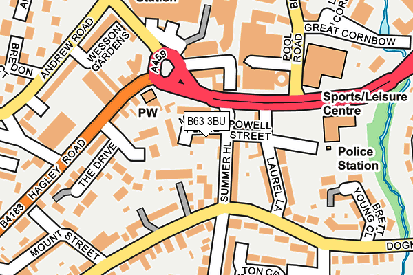 B63 3BU map - OS OpenMap – Local (Ordnance Survey)