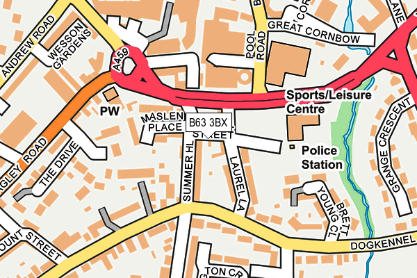 B63 3BX map - OS OpenMap – Local (Ordnance Survey)