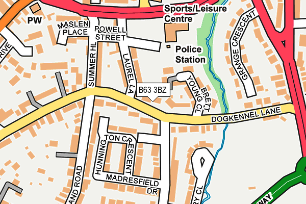 B63 3BZ map - OS OpenMap – Local (Ordnance Survey)