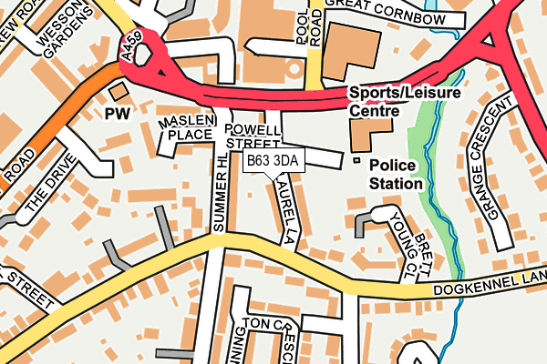 B63 3DA map - OS OpenMap – Local (Ordnance Survey)