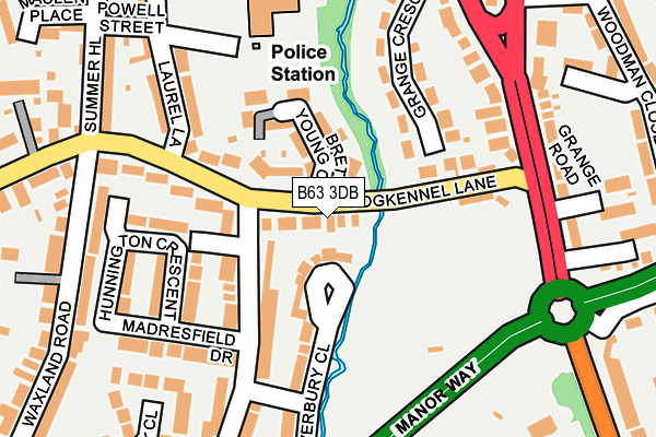 B63 3DB map - OS OpenMap – Local (Ordnance Survey)