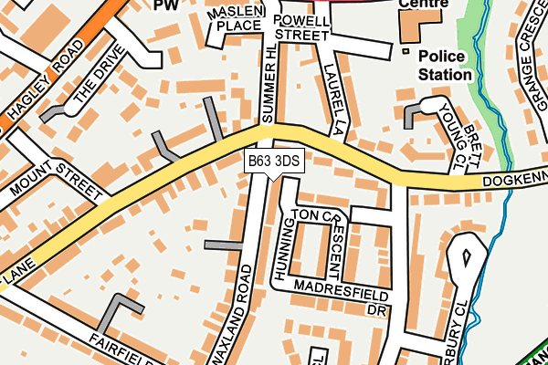 B63 3DS map - OS OpenMap – Local (Ordnance Survey)