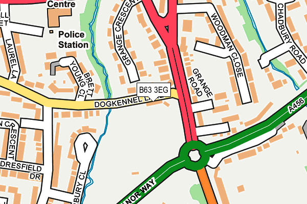 B63 3EG map - OS OpenMap – Local (Ordnance Survey)