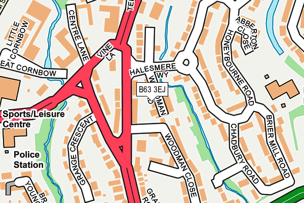 B63 3EJ map - OS OpenMap – Local (Ordnance Survey)