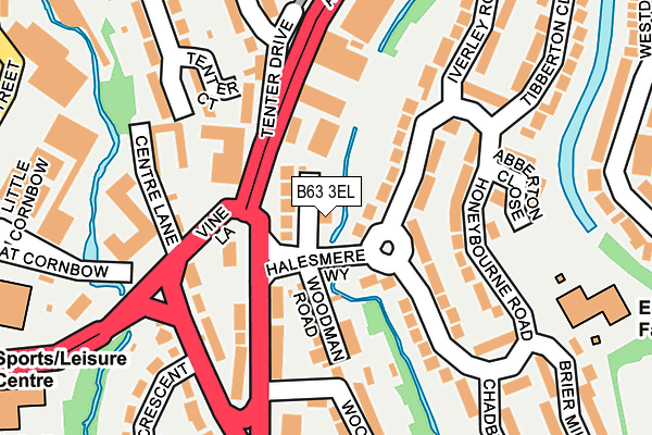 B63 3EL map - OS OpenMap – Local (Ordnance Survey)