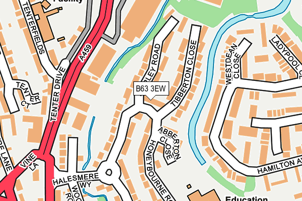 B63 3EW map - OS OpenMap – Local (Ordnance Survey)