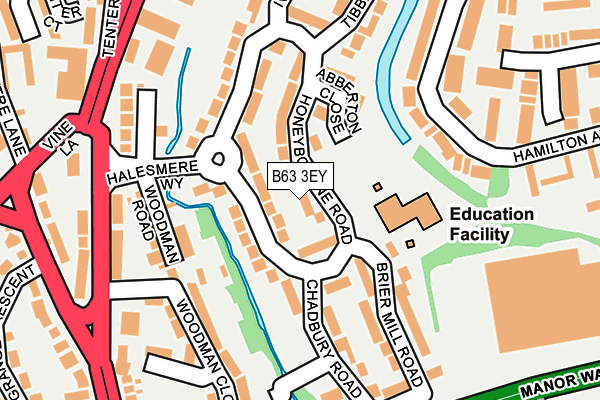 B63 3EY map - OS OpenMap – Local (Ordnance Survey)