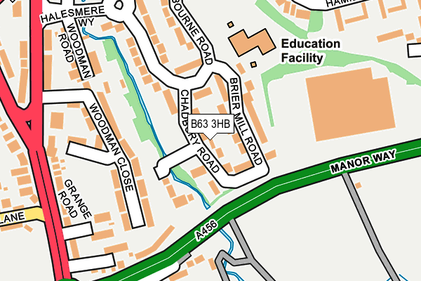 B63 3HB map - OS OpenMap – Local (Ordnance Survey)