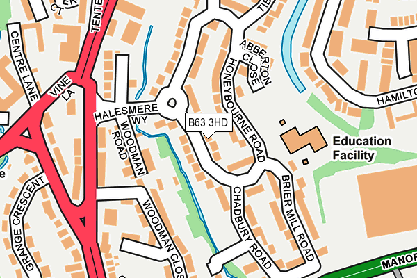B63 3HD map - OS OpenMap – Local (Ordnance Survey)