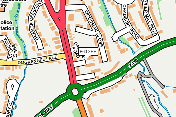 B63 3HE map - OS OpenMap – Local (Ordnance Survey)