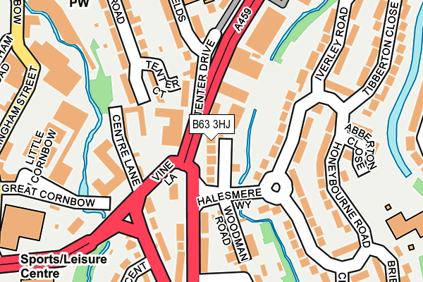 B63 3HJ map - OS OpenMap – Local (Ordnance Survey)