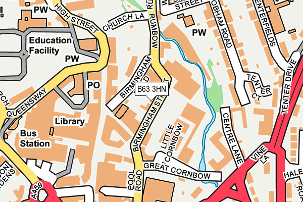 B63 3HN map - OS OpenMap – Local (Ordnance Survey)