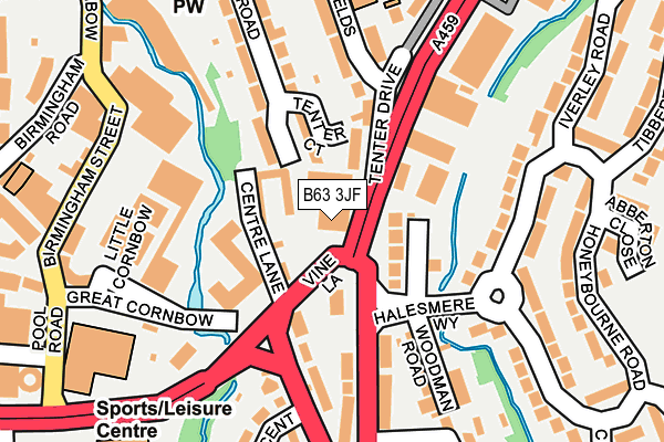 B63 3JF map - OS OpenMap – Local (Ordnance Survey)