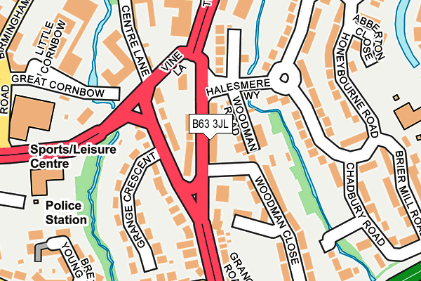 B63 3JL map - OS OpenMap – Local (Ordnance Survey)