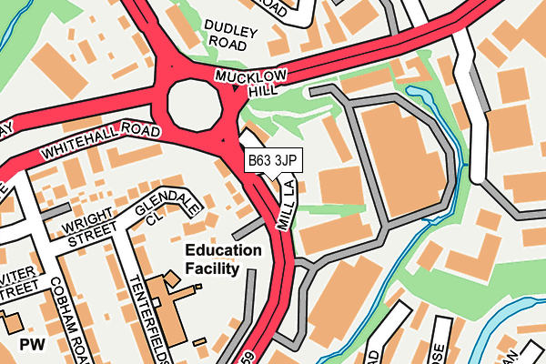 B63 3JP map - OS OpenMap – Local (Ordnance Survey)