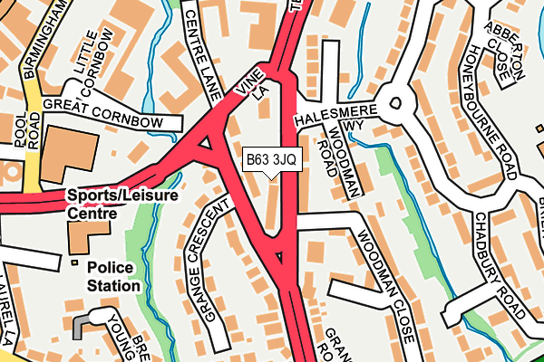 B63 3JQ map - OS OpenMap – Local (Ordnance Survey)