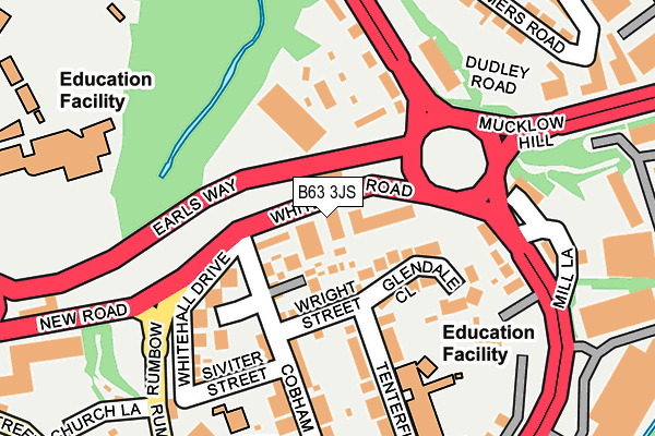 B63 3JS map - OS OpenMap – Local (Ordnance Survey)
