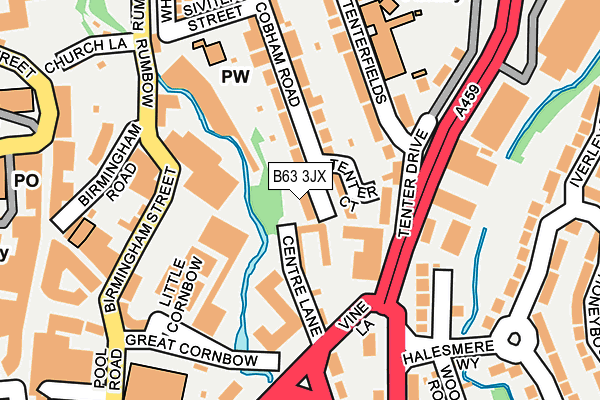 B63 3JX map - OS OpenMap – Local (Ordnance Survey)