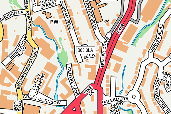 B63 3LA map - OS OpenMap – Local (Ordnance Survey)