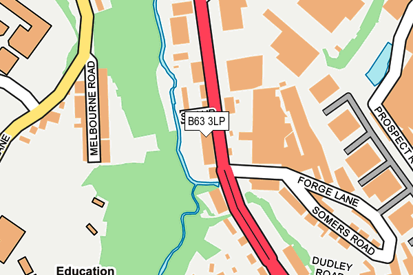 B63 3LP map - OS OpenMap – Local (Ordnance Survey)