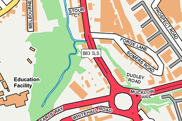 B63 3LS map - OS OpenMap – Local (Ordnance Survey)