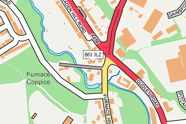 B63 3LZ map - OS OpenMap – Local (Ordnance Survey)