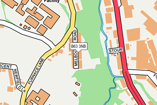 B63 3NB map - OS OpenMap – Local (Ordnance Survey)