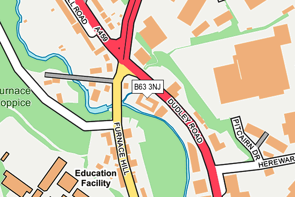 B63 3NJ map - OS OpenMap – Local (Ordnance Survey)