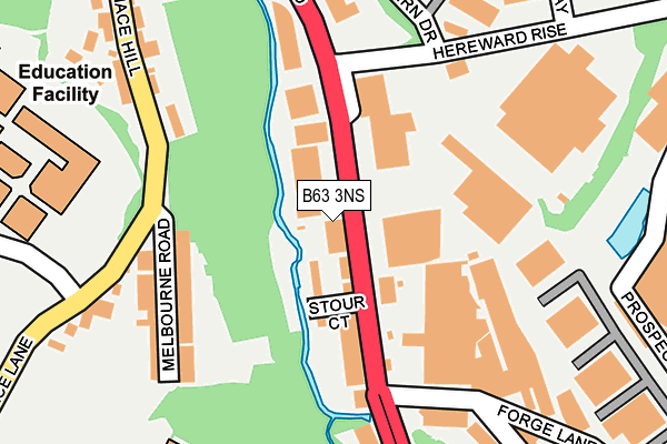 B63 3NS map - OS OpenMap – Local (Ordnance Survey)