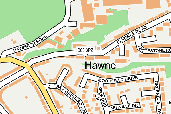 B63 3PZ map - OS OpenMap – Local (Ordnance Survey)